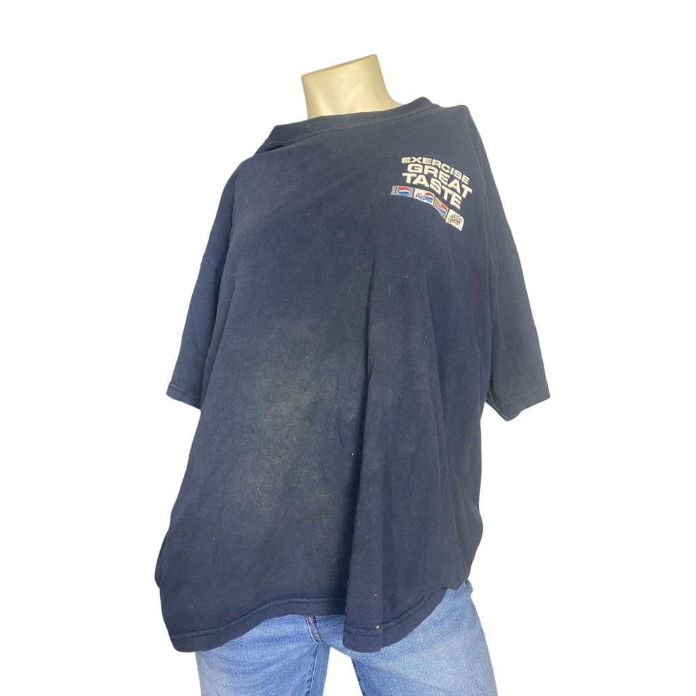 Vintage Pepsi Exercise Great Taste T Shirt XL Black Gildan Heavy Cotton USA